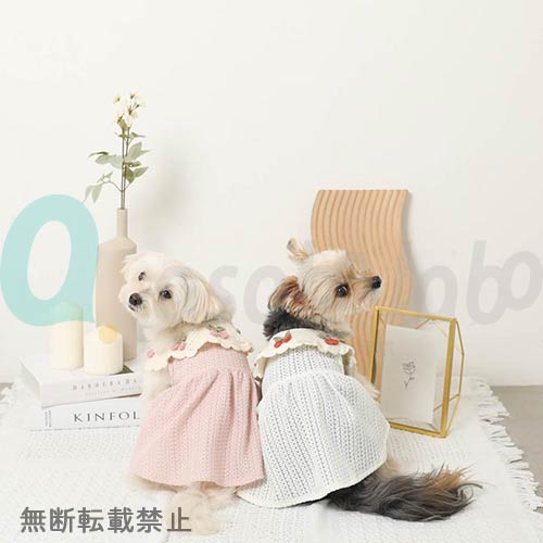 【moncheri】モンシェリ　冷感さくらんぼカギ編みカラーワンピース＋ヘアピンSET＜全2色＞