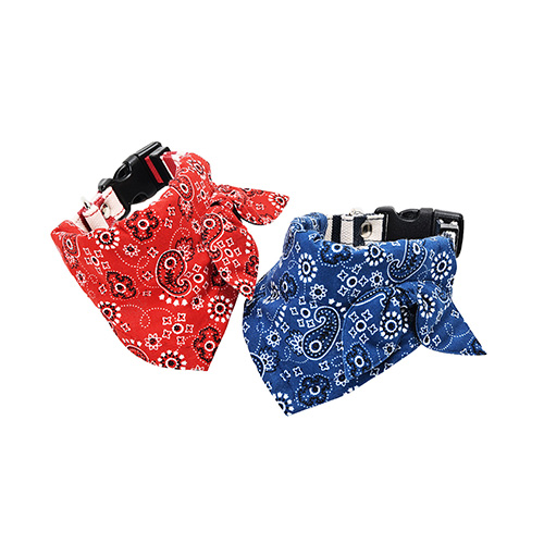 【DOG Amo.k】ドッグアモック　ペイズリーとボーダー　バンダナ＜全2色・3サイズ＞