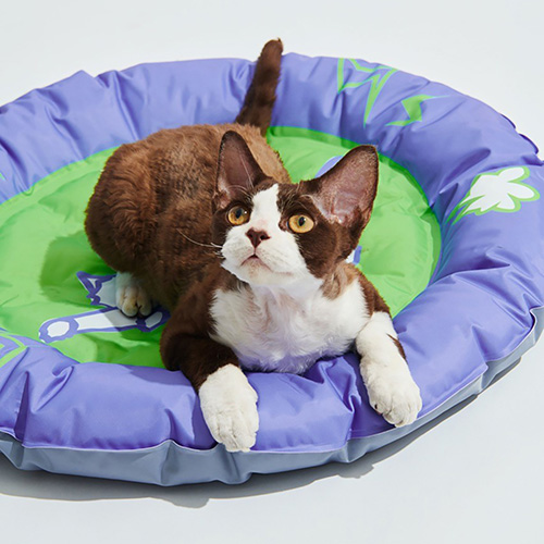 【purrre】BOOM BOOM CAT PET COOLING MAT-Electric Cat /  ピュア　ジェルマット 丸型